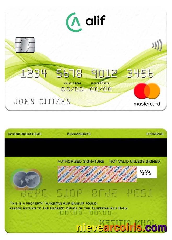 Tajikistan Alif Bank mastercard